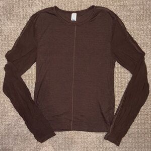 Brown Long Sleeve Women's Top